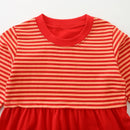 Girls’ Stylish Cartoon-Design Long-Sleeve Casual Dresses