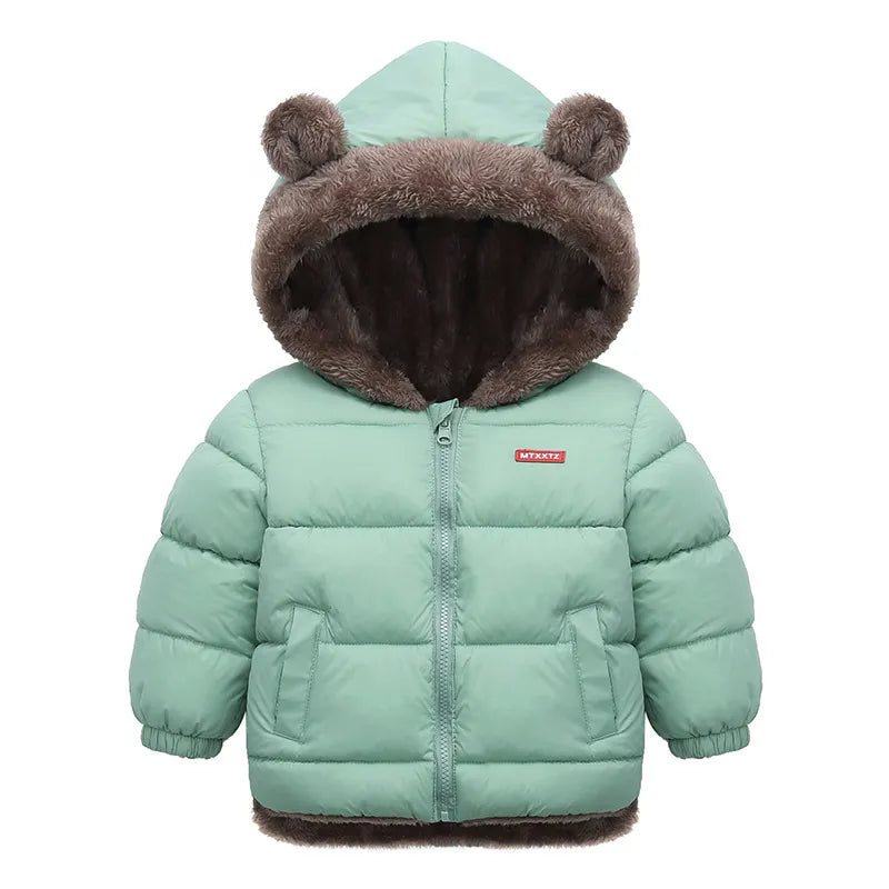 Thick Fleece Cashmere Padded Warm Hooded Jackets for Kids childrensterritory