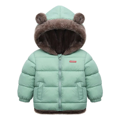 Thick Fleece Cashmere Padded Warm Hooded Jackets for Kids childrensterritory