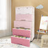 Modern Gradient Pink Design Plastic Storage Cabinet W/ 6 Drawers childrensterritory