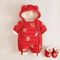 Newborn Thicken Hooded Autumn Winter Romper childrensterritory