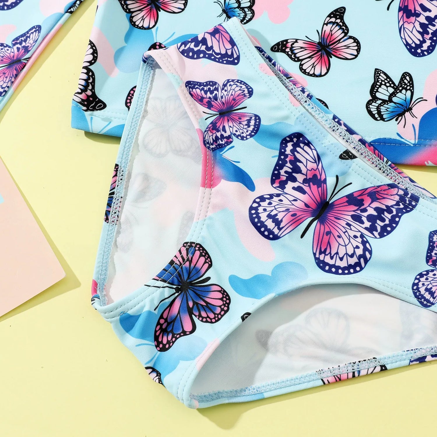 Butterfly Print Kids Girls Baby 2Pcs Swimming Suit