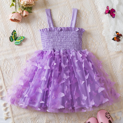 Little Girls 3D Butterfly Design Summer Princess Dress childrensterritory
