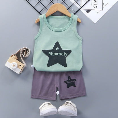 2PCS Cotton T-Shirts and Shorts Set for Toddler Boys Girls childrensterritory