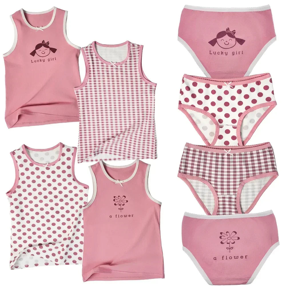 Kids Girls 8pcs Sleeveless Tank Tops and Shorts Set for Summer childrensterritory