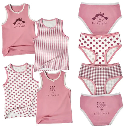 Kids Girls 8pcs Sleeveless Tank Tops and Shorts Set for Summer childrensterritory