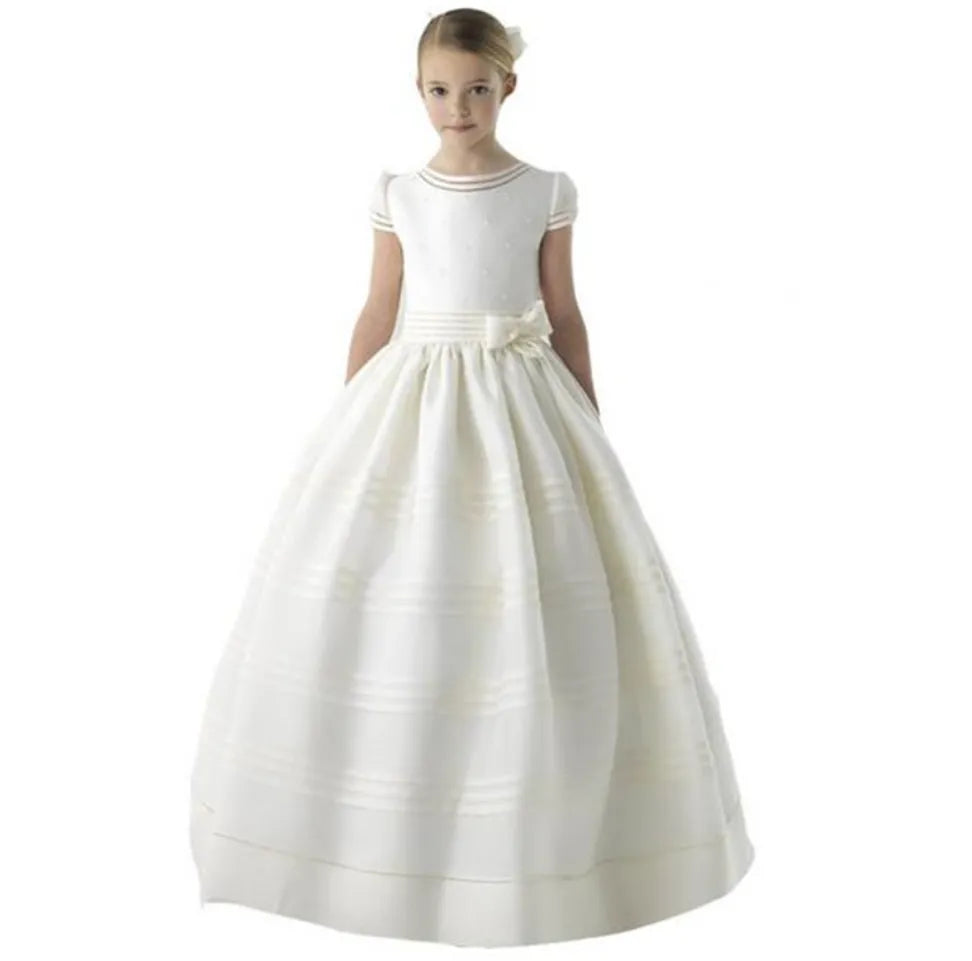 Sleeveless Holy Princess Flower Girl Dresses for First Communion childrensterritory