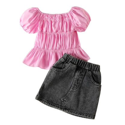 Kids Girl 2 Piece Floral Print Summer Fashion Outfits childrensterritory