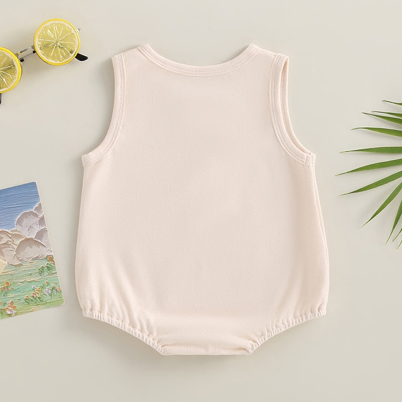 Solid Color Sleeveless Baby Girls Boys Summer Bodysuit childrensterritory