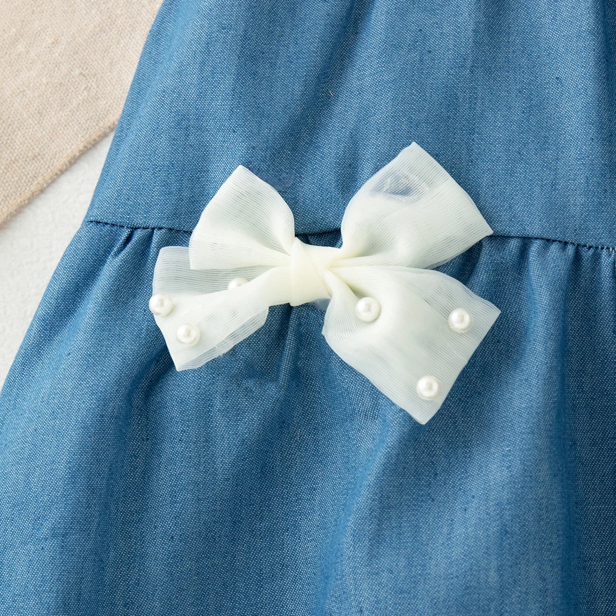 Baby Girl Bow Design Solid Color Cute Summer Dress