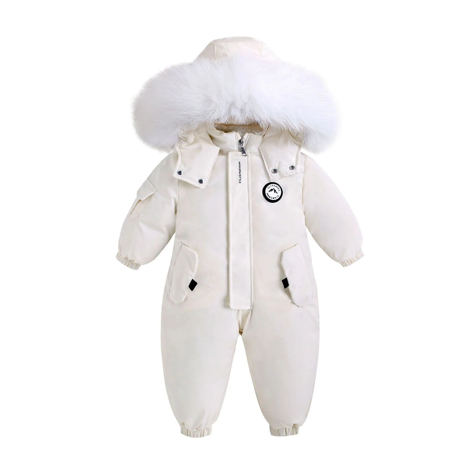 Infant Fur Hooded Winter Rompers for Girls and Boys