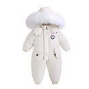 Infant Fur Hooded Winter Rompers for Girls and Boys