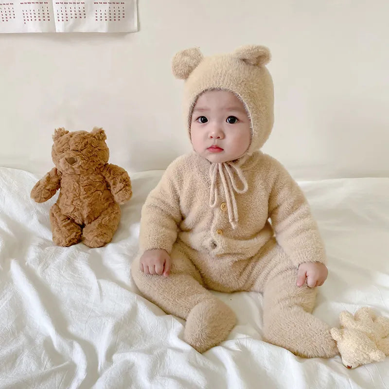 Baby Warm Soft Romper with Hat for Winters childrensterritory