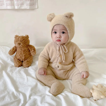 Baby Warm Soft Romper with Hat for Winters childrensterritory