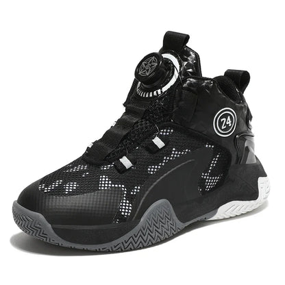 Kids Boys Non-slip No Tie Shoelaces Basketball Sneakers childrensterritory