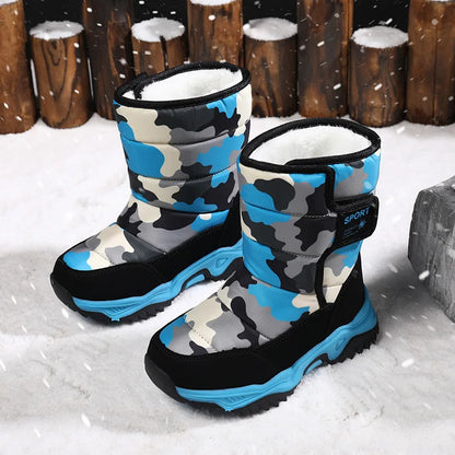 Kids Rubber Sole Outdoor Waterproof Long Snow Boots childrensterritory