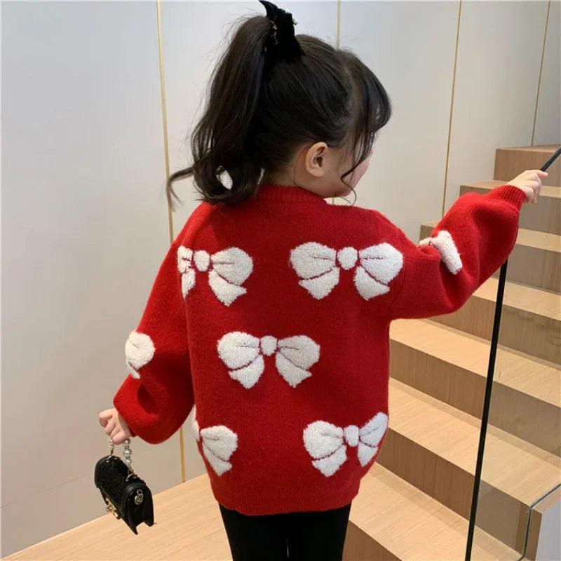 Girls' Long-Sleeve Round-Neck Winter Sweater