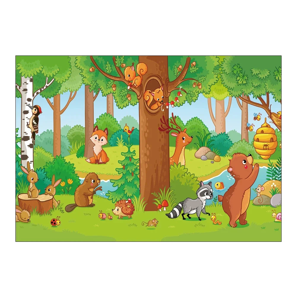 Cartoon Animal Pattern Non-slip Children Rooms Carpets