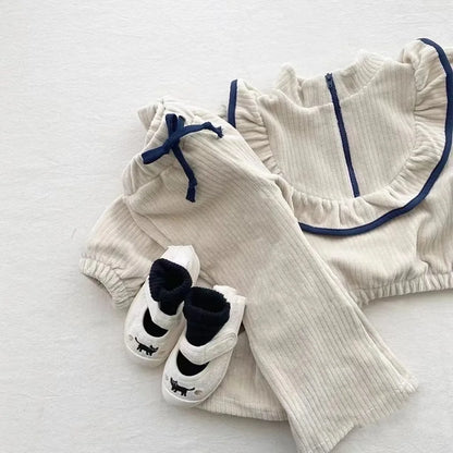 Kids Girl Korean Style Sweater + Pants Fashionable Two Piece Set childrensterritory