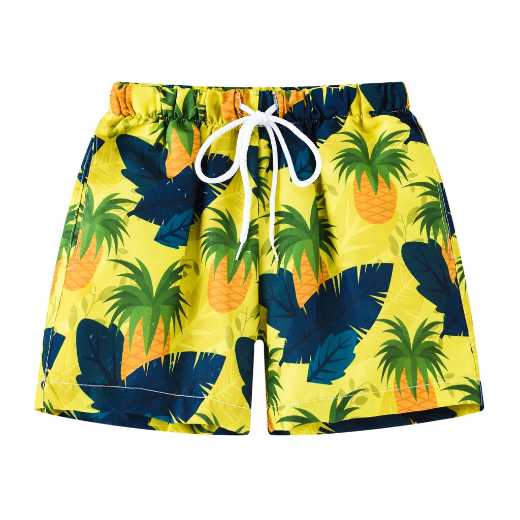 Cartoon Print Kids Boys Summer Swimming Trunks