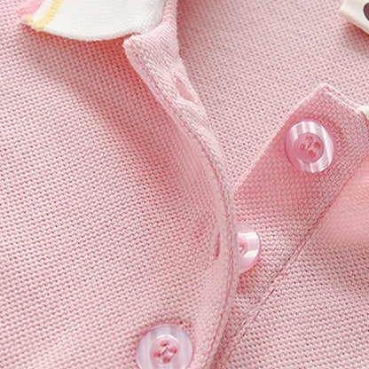 Little Girls Rainbow Design Polo-Style Summer Dress childrensterritory