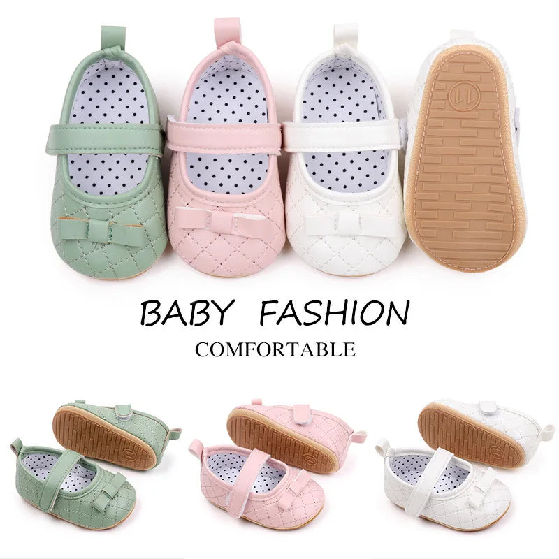 First Walkers Princess Girls Bow Knot Soft Sole Shoes childrensterritory