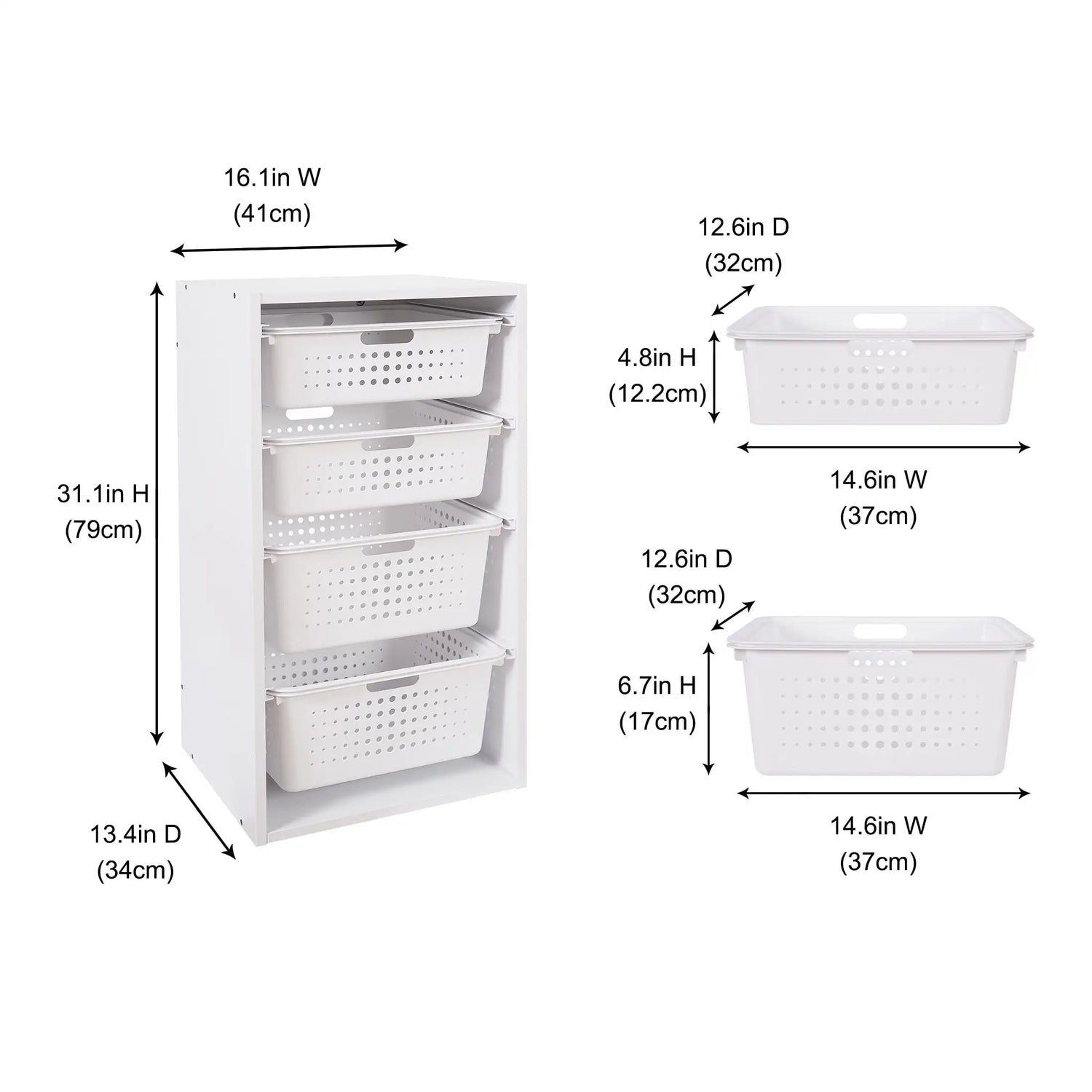 Sliding Bin Organizer with 4 Storage Bins for Kids Room childrensterritory