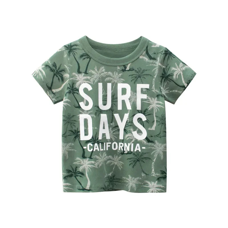 Cartoon Design Soft Cotton Summer Tees/T-shirts for Kids childrensterritory