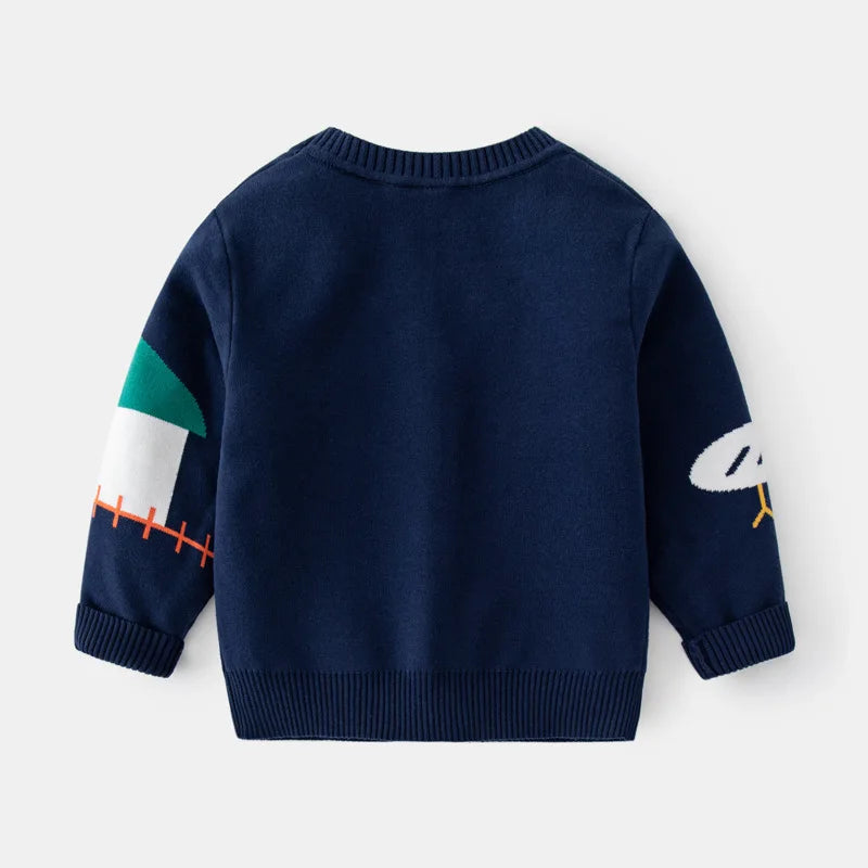 Cartoon Print Kids Long Sleeves Winter Sweater childrensterritory
