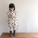 Kids Girls Korean Stylish Polka Dots Backless Party Dress childrensterritory