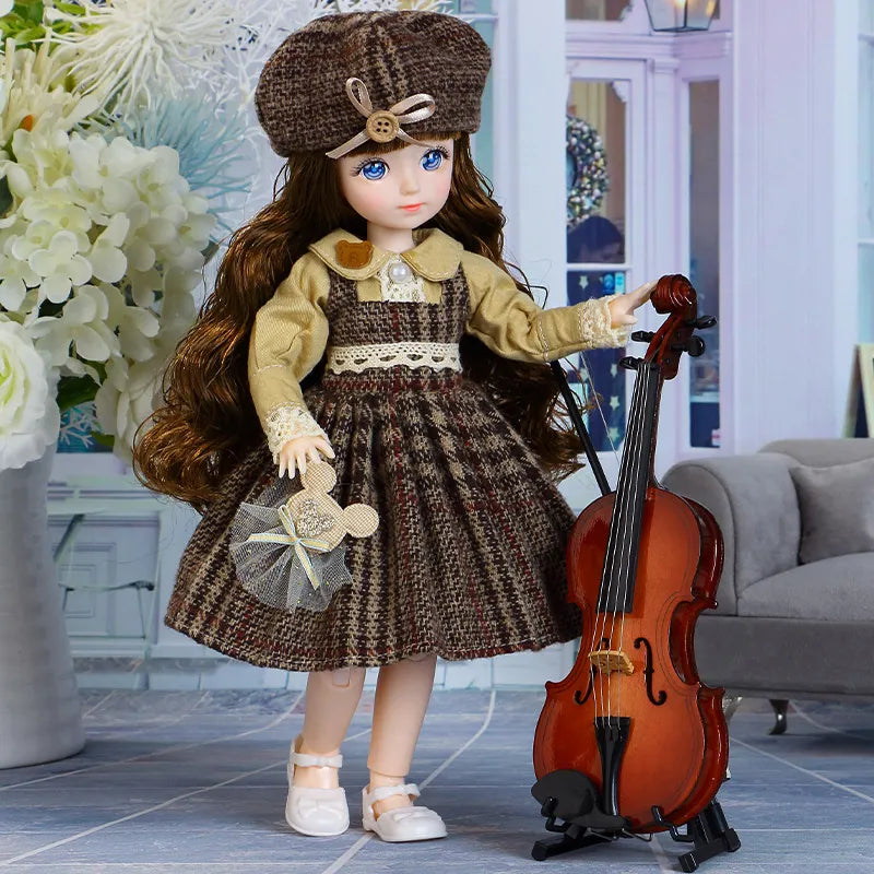 1/6 3D Eyes Girl Doll and Clothes with Multiple Removable Joints childrensterritory