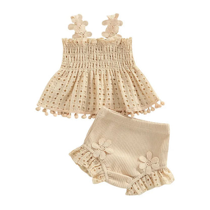 Newborn Girls Printed 2 Piece Muslin Clothes Sets