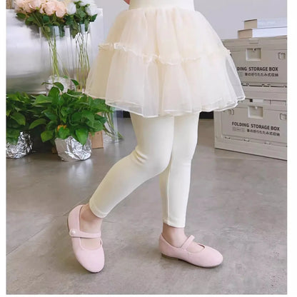 Kids Girls Two in One Mesh SKirt with Leggings childrensterritory