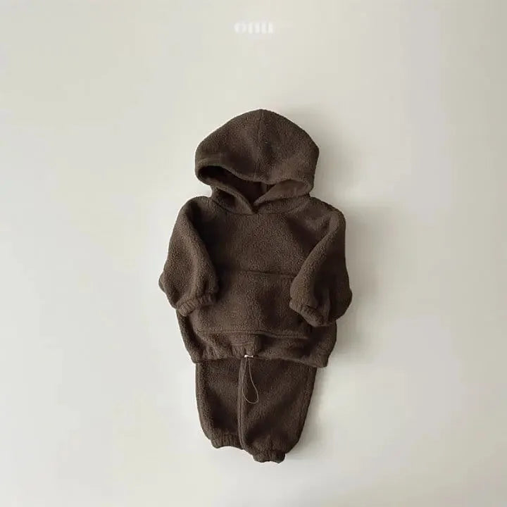 Kids' Long-Sleeved Winter Hooded  Clothing Set