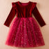 Kids Girl Star Sequin Mesh Winter Party Dresses childrensterritory