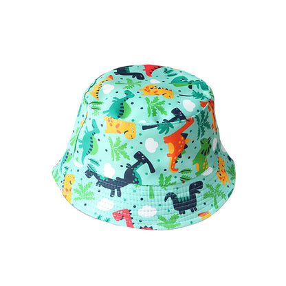 6 Colors Kids Cartoon Dinosaur Print Fisherman Hat childrensterritory