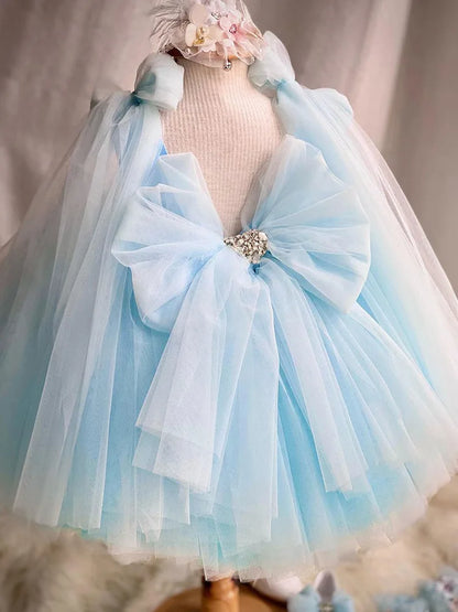 Elegant 3D Flower Butterfly Design Formal Party Dresses childrensterritory