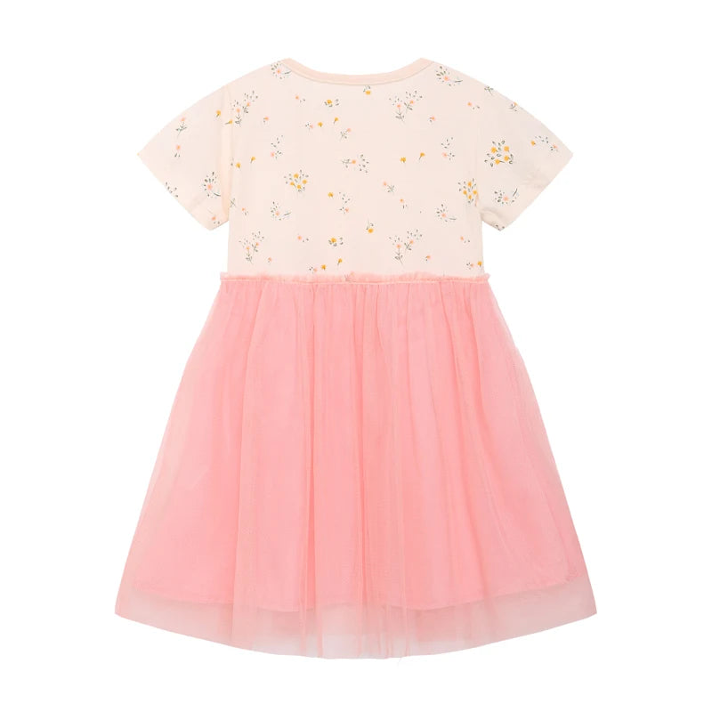 Girls Short Sleeves Cute Rabbit Design Summer Dresses childrensterritory