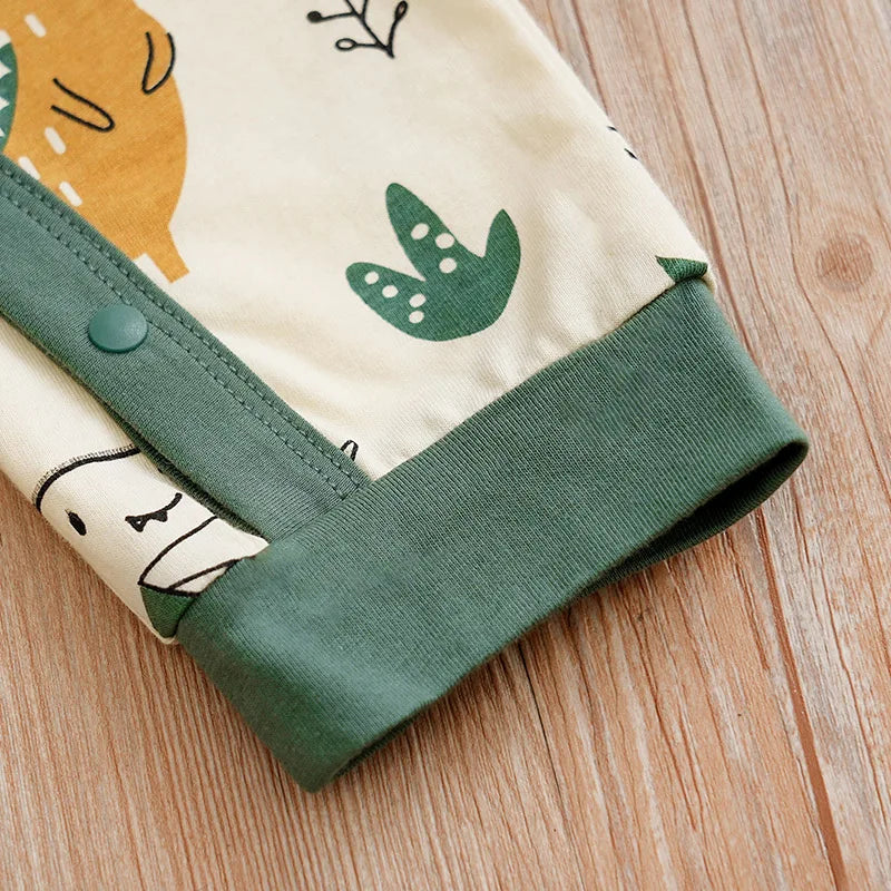 One Piece Dinosaur Print Cotton Baby Romper