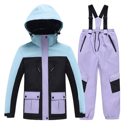 Kids Snowboard Clothing Set With Coat and Strap Pants childrensterritory