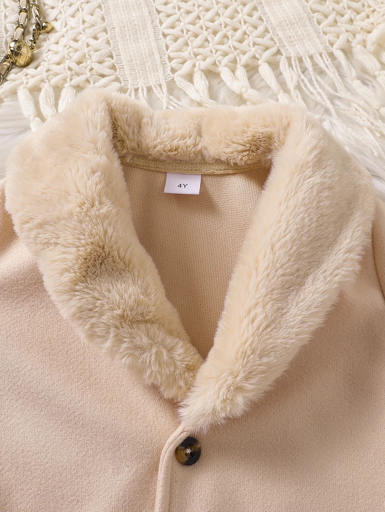 Girls’ Long-Sleeve Stylish Warm Winter Coat