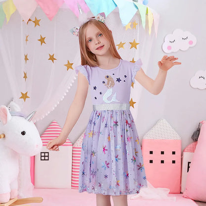 Kids Girl Mermaid Sequins Tutu Birthday Party Dresses childrensterritory