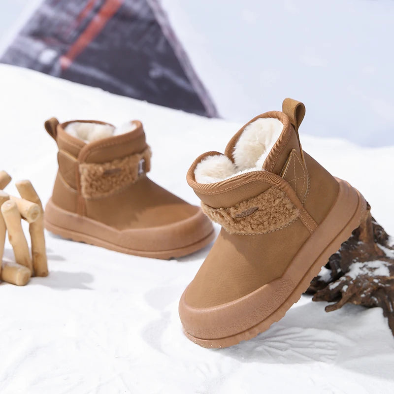 Kids’ Casual Snow Shoes with Plush Fur Accents