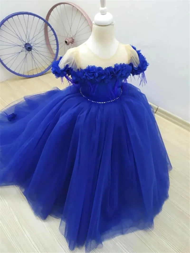 Beautiful Off-Shoulder Ball Gown for Young Girls childrensterritory