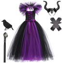 Kids Girls Demon Queen Maleficent Halloween Costume