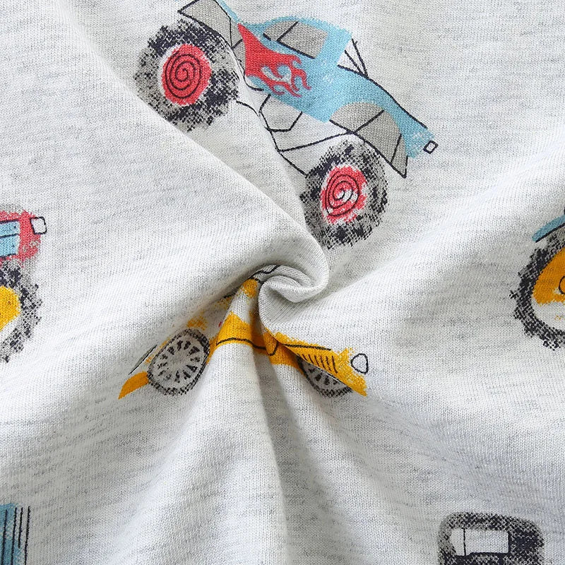 Boys Vehicles Print Casual Summer T-shirt