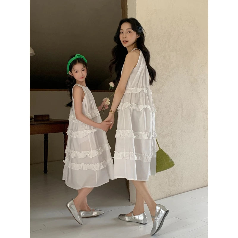 Mommy And Me Matching Sleeveless Midi Dresses