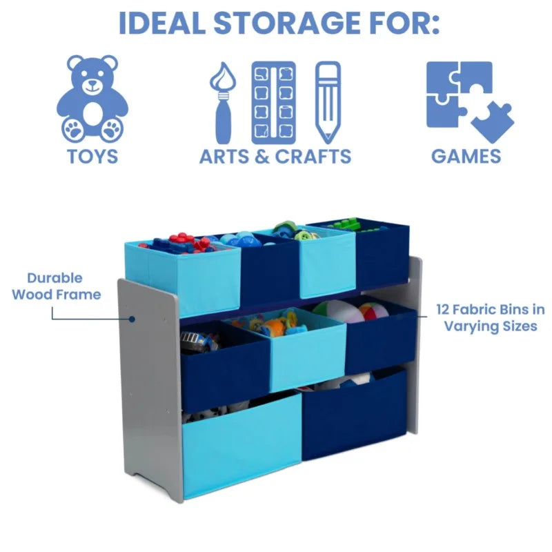 Kids Multi-Bin Toy Organizer with Storage Bins