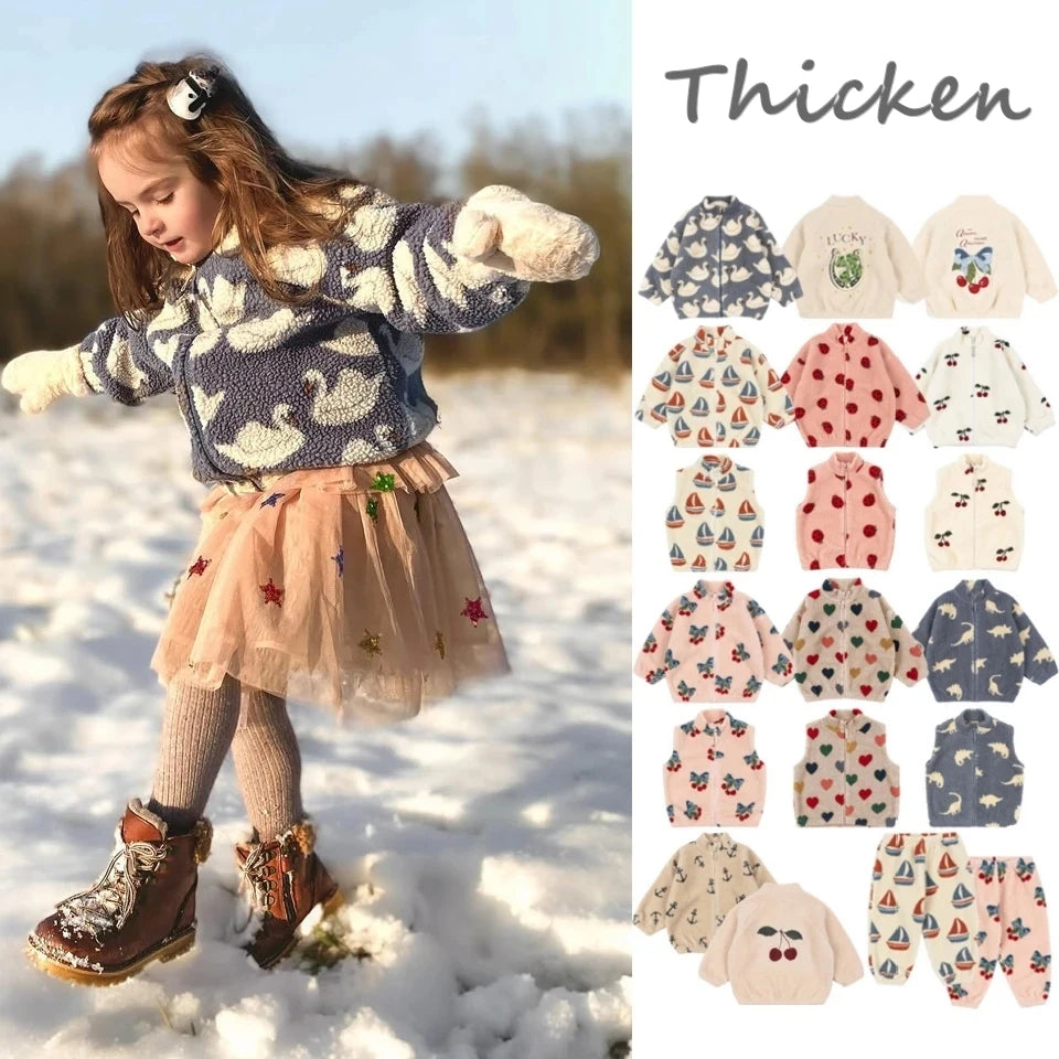 Colourful Cartoon Design Winter Outerwear For Kids