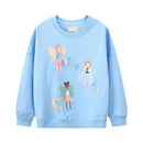 Long Sleeve Cartoon Embroidery Children Girls Sweatshirts childrensterritory